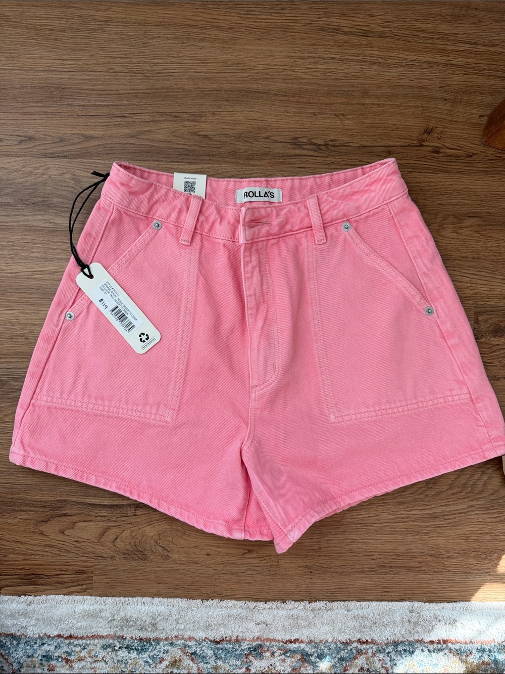 ROLLA'S Pink High-Rise Denim Shorts
